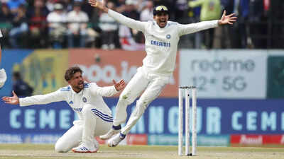 Kuldeep Yadav in action, potentially a game-changer for India.