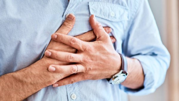 Illustration of chest pain differing from heart attack pain
