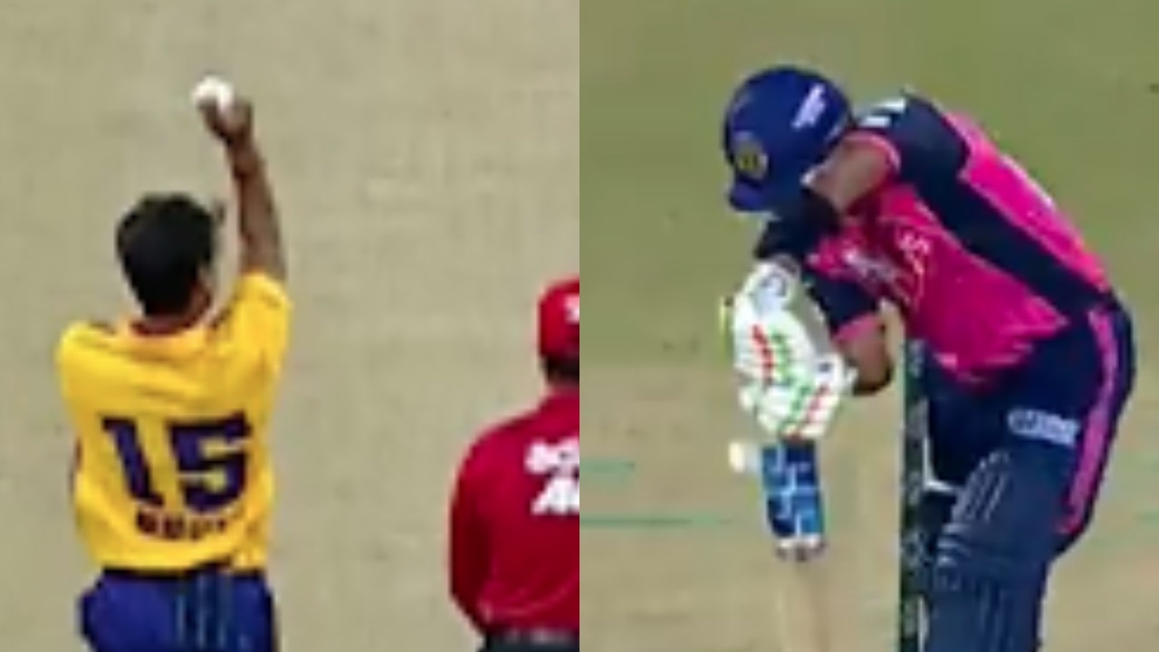 Bhuvneshwar Kumar bowls in UP T20 League. (UP T20 League/ Screengrab) Bhuvneshwar Kumar